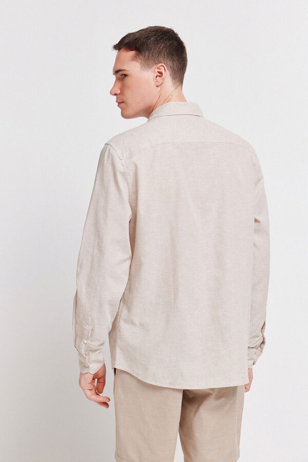 Springfield Camisa de lino beige
