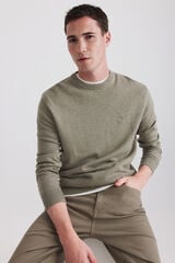 Springfield Su&eacute;ter b&aacute;sico cuello redondo khaki