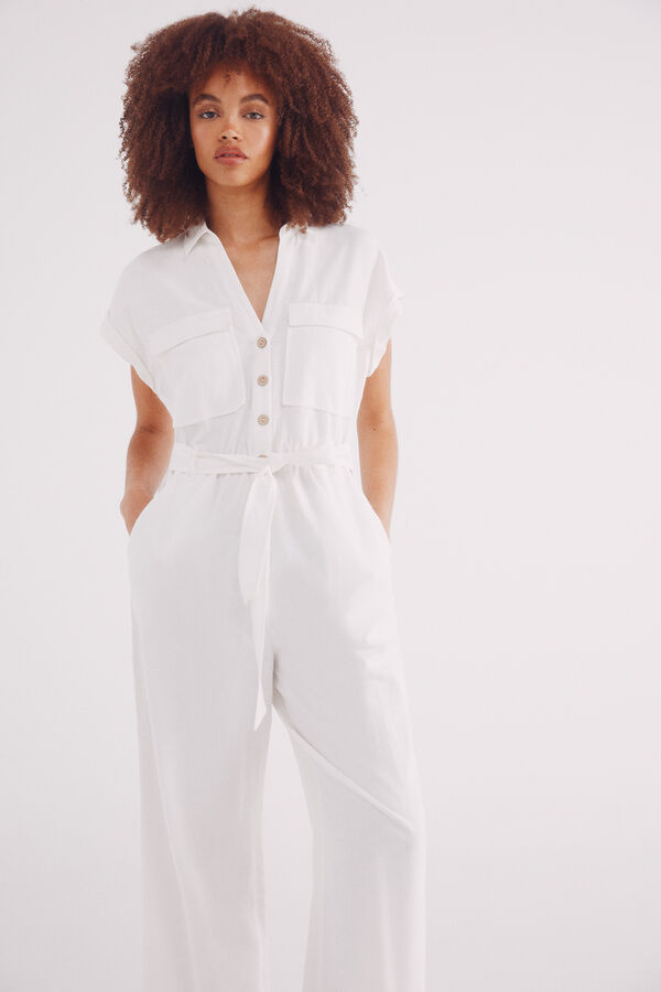 Springfield Jumpsuit largo algodón lino natural