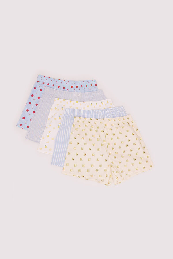 Springfield Pack 5 bóxeres frutas azul