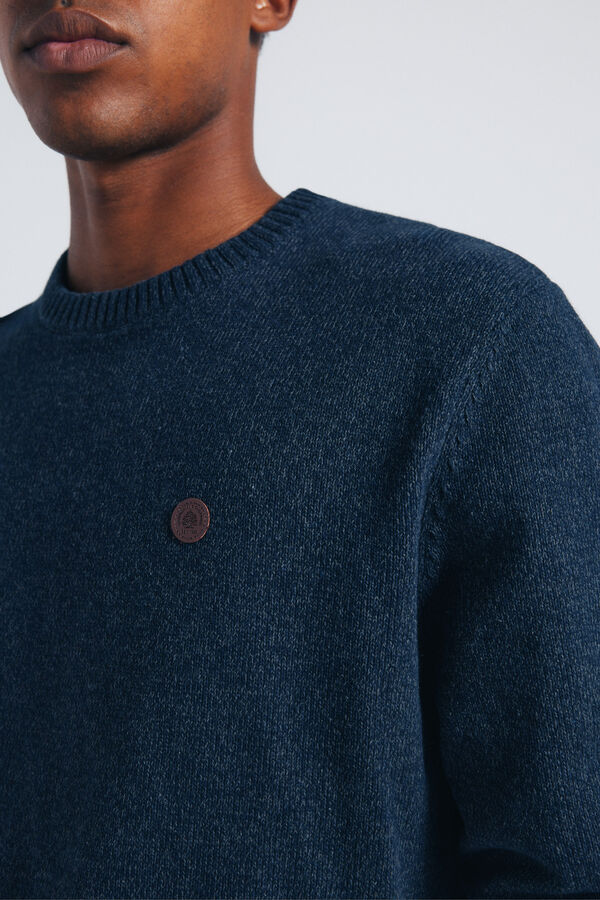 Springfield Jersey trenzado de fantasía liso azul