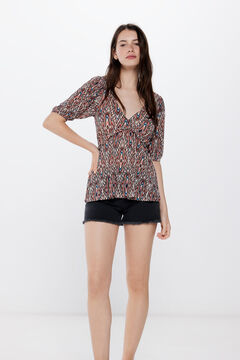 Springfield Playera fluida estampada café