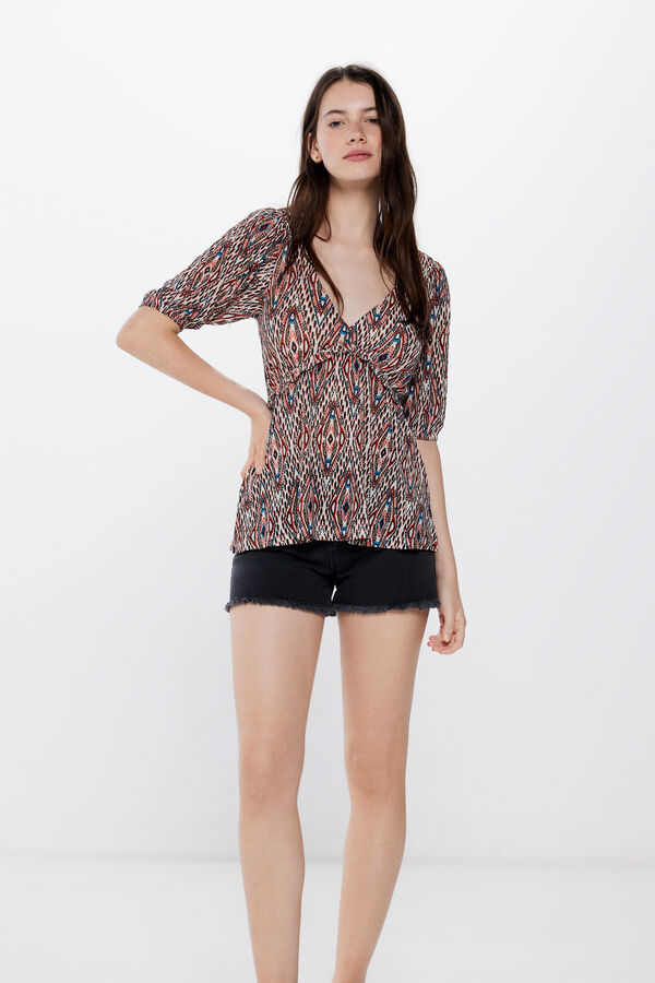 Springfield Playera fluida estampada café
