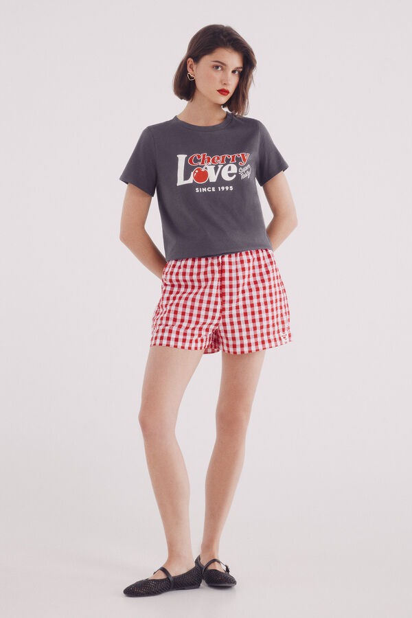 Springfield Playera "Cherry love" gris