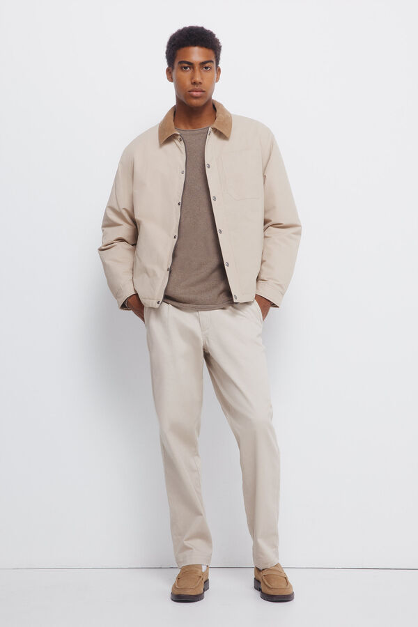 Springfield Jersey de cuello liso café