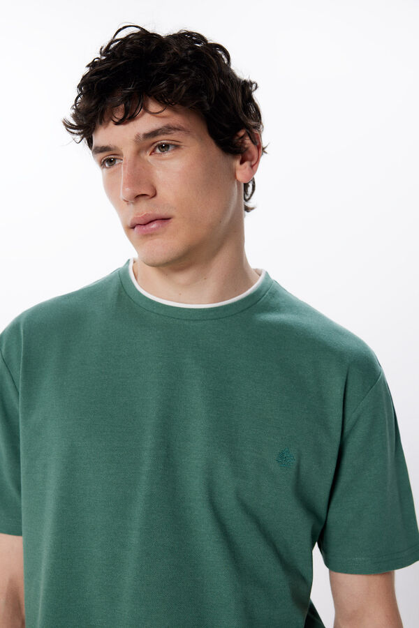 Springfield Playera doble piqué verde