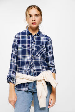 Springfield Blusa Cuadros Azules azul oscuro