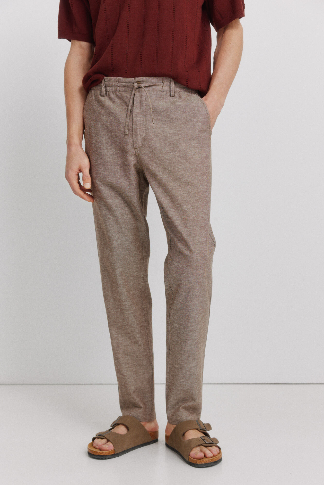 Springfield Pantal&oacute;n chino comfort fit de lino