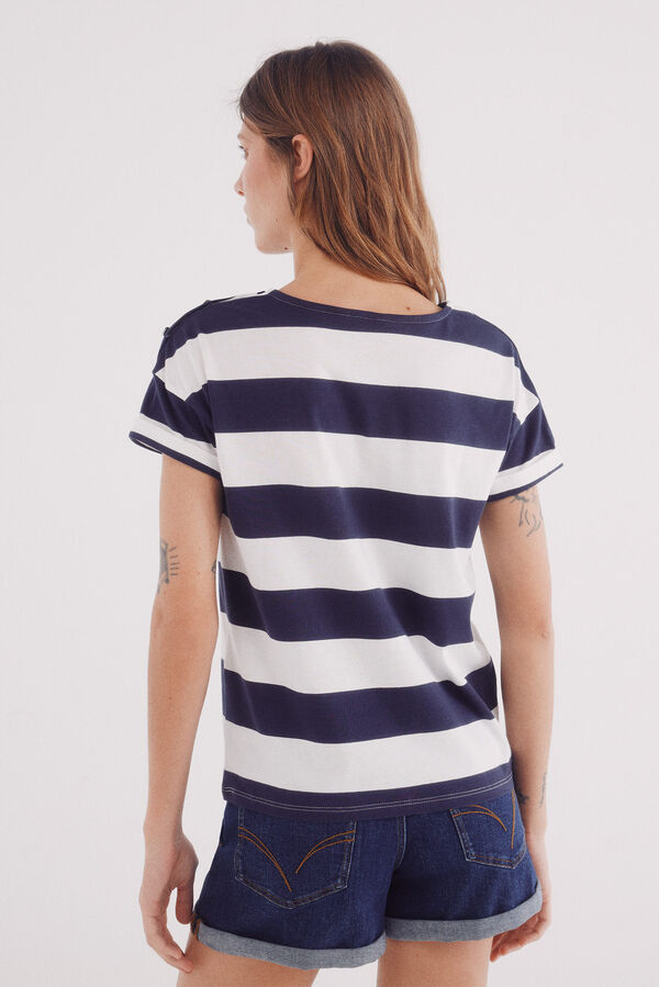 Springfield Playera manga vuelta botones hombro marino