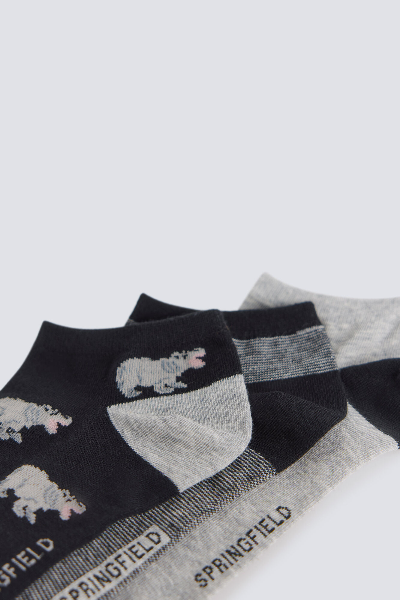 Springfield Paquete de 3 calcetines tobilleros de hipop&oacute;tamos
