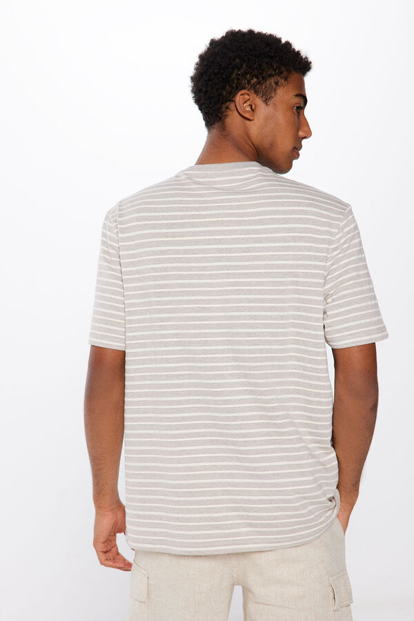 Springfield Polera raya estructura gris