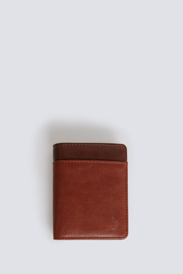 Springfield Cartera efecto piel bicolor caf&eacute;