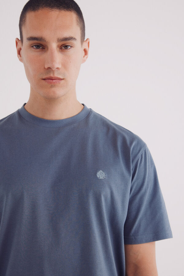 Springfield Playera básica cuello redondo azul