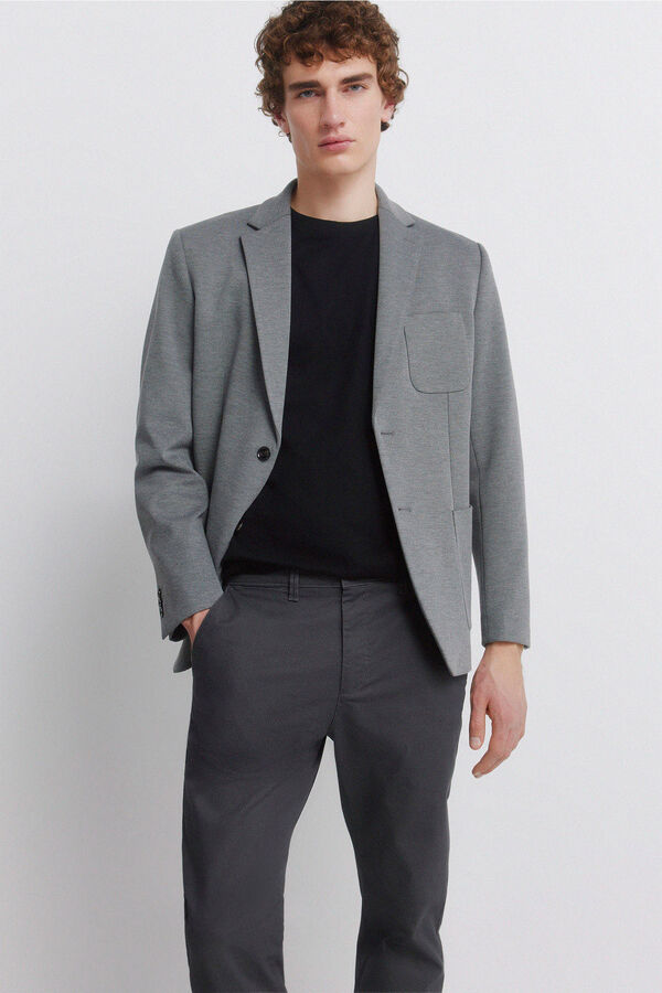 Springfield Pantal&oacute;n chino microestampado slim fit gris