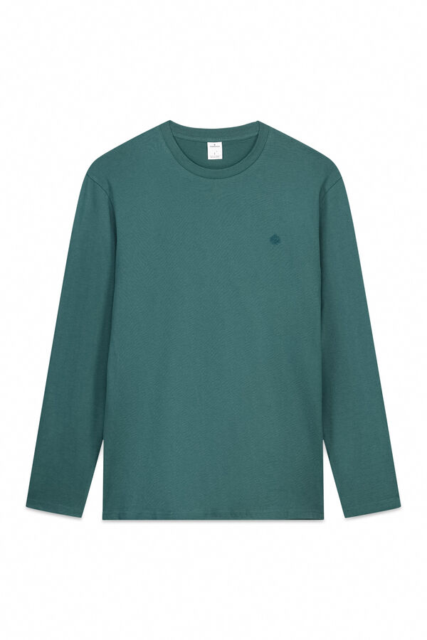 Springfield Playera básica de manga larga con acabado suave. verde