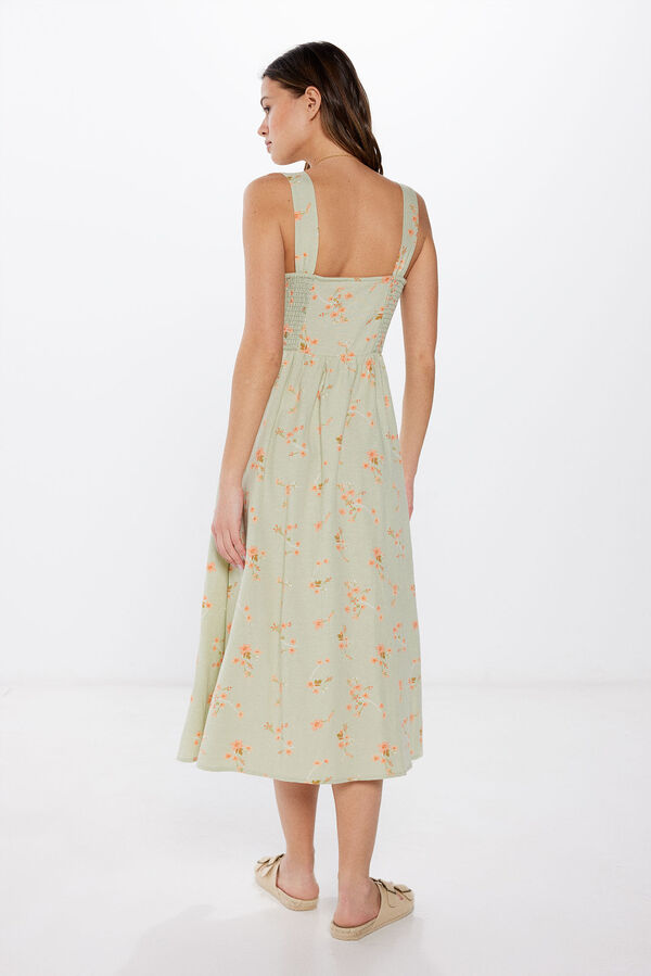 Springfield Vestido midi corsetero verde
