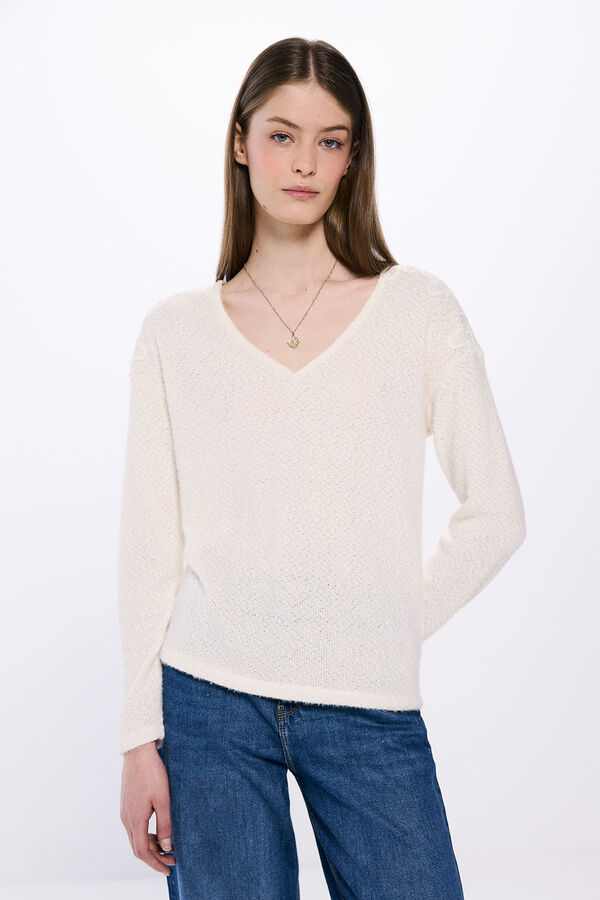 Springfield Playera chenilla hombros crochet estampado