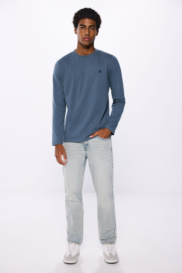Springfield Playera manga larga peach azul
