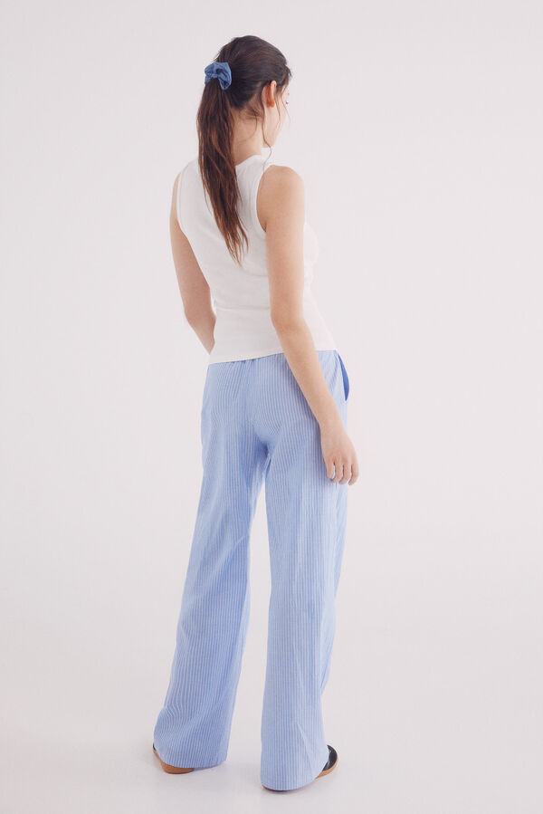 Springfield Pantalón jogger popelín azul indigo