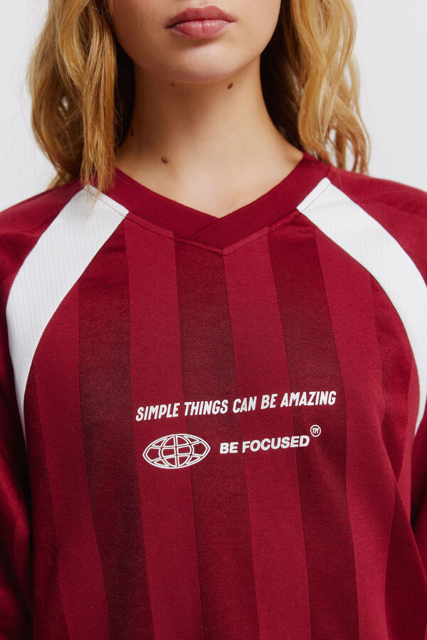Springfield Playera de f&uacute;tbol de piezas rojo