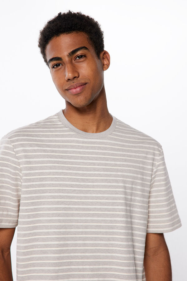 Springfield Polera raya estructura gris