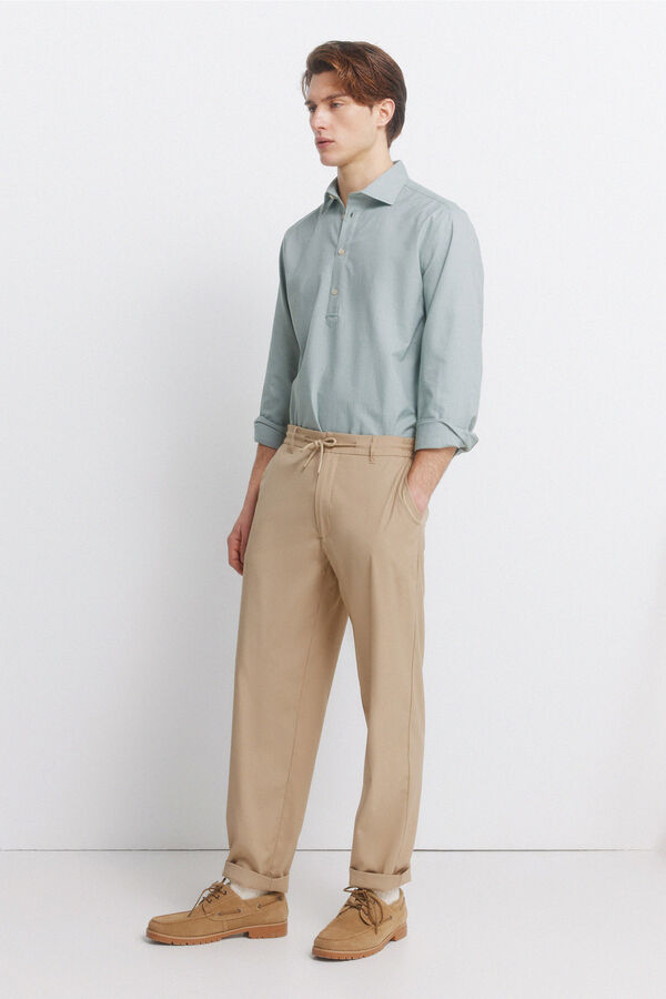 Springfield Camisa polera oxford ligero verde