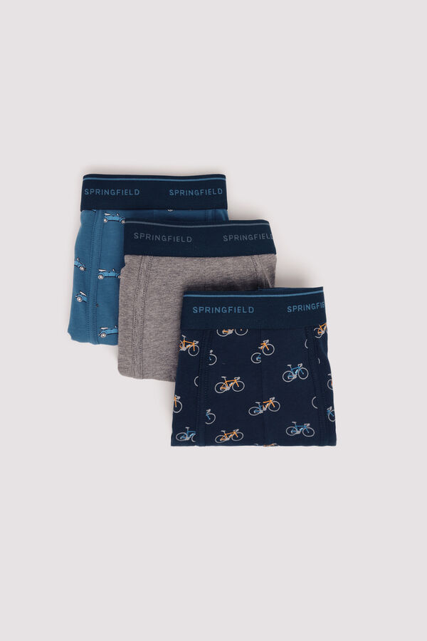 Springfield Pack 3 bóxeres vehículos azul