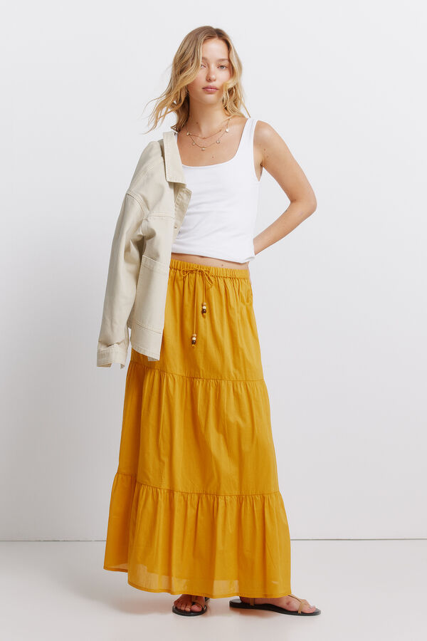 Springfield Falda midi con volantes amarillo