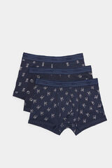 Springfield Pack 3 boxers algodón azul estampado perros azul oscuro