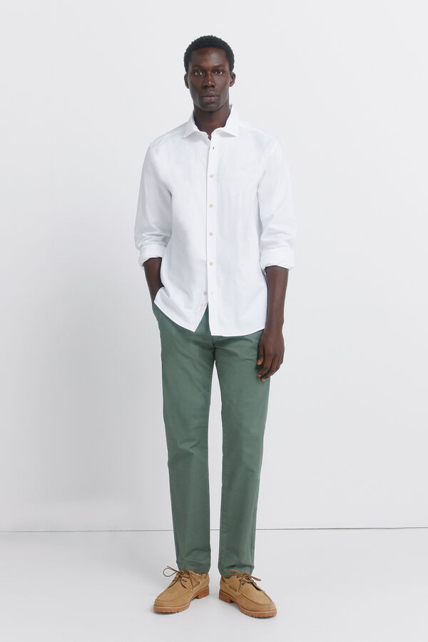 Springfield Pantal&oacute;n microestampado slim fit verde