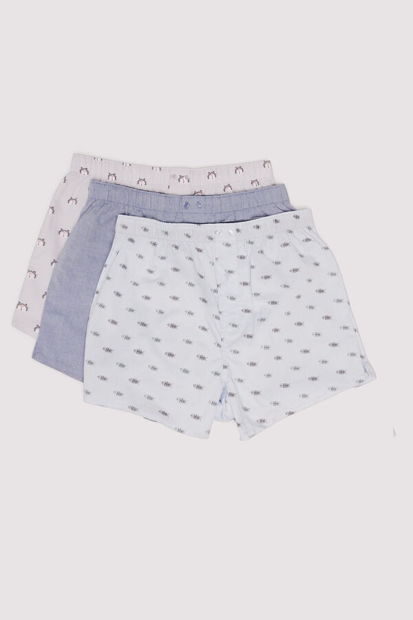 Springfield Pack de 3 calzones popelín estampados gris