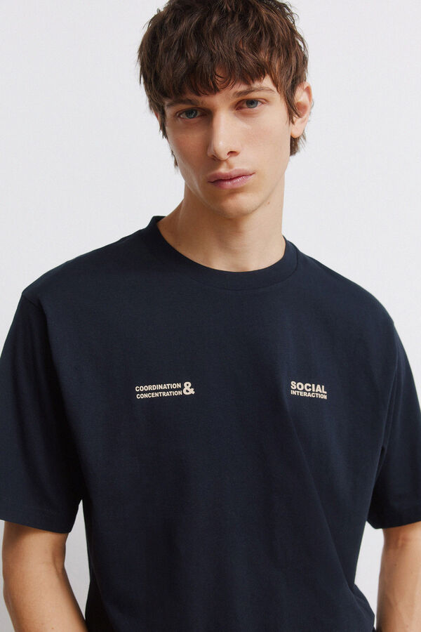 Springfield Playera interacci&oacute;n social azul