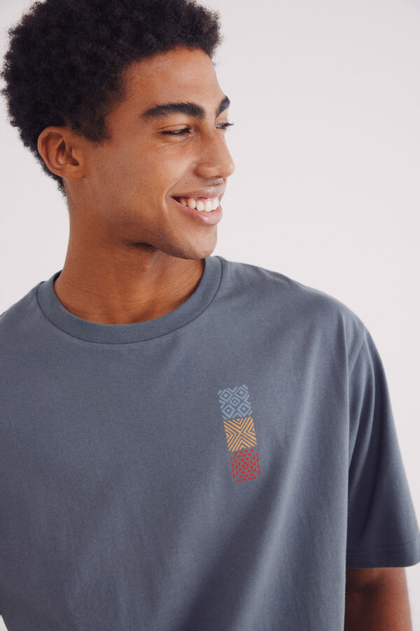 Springfield Camiseta étnica azul