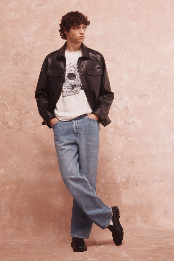 Springfield Camiseta Skull mex grey marfil