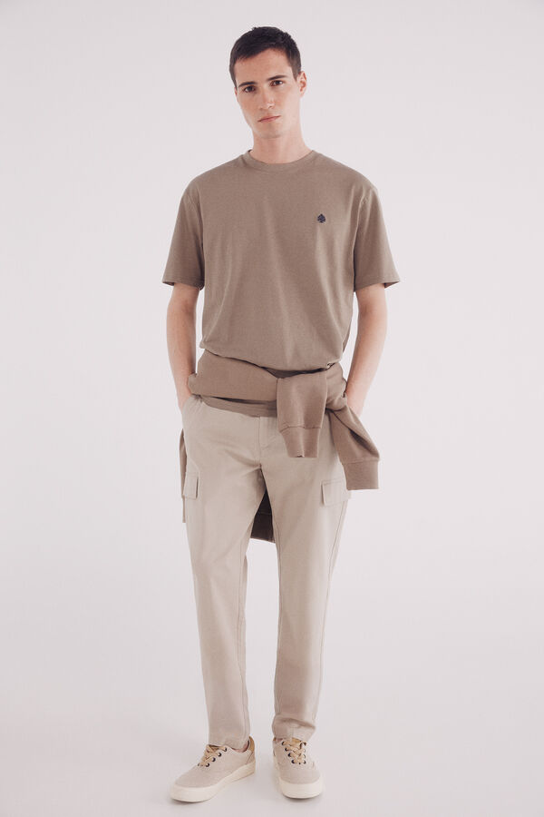 Springfield Playera básica cuello redondo café