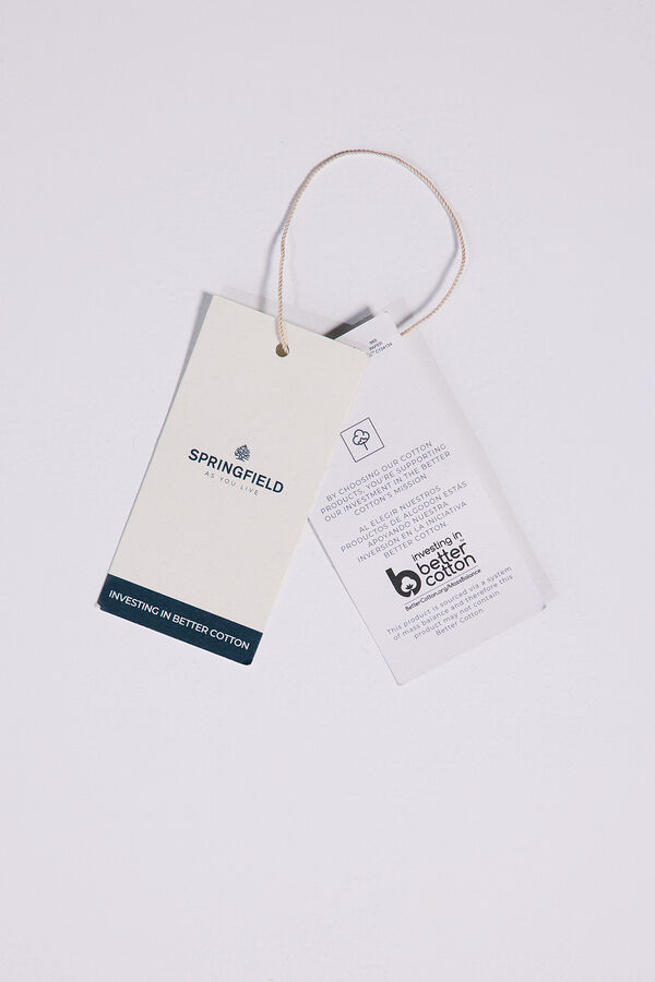 Springfield Playera manga larga doble piqu&eacute; azulado