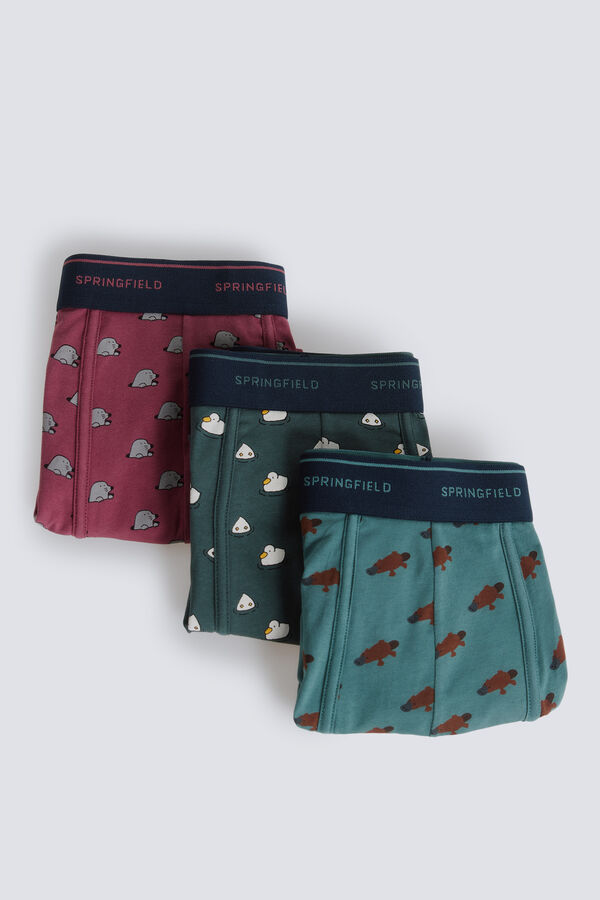 Springfield Pack 3 boxers animales p&uacute;rpura