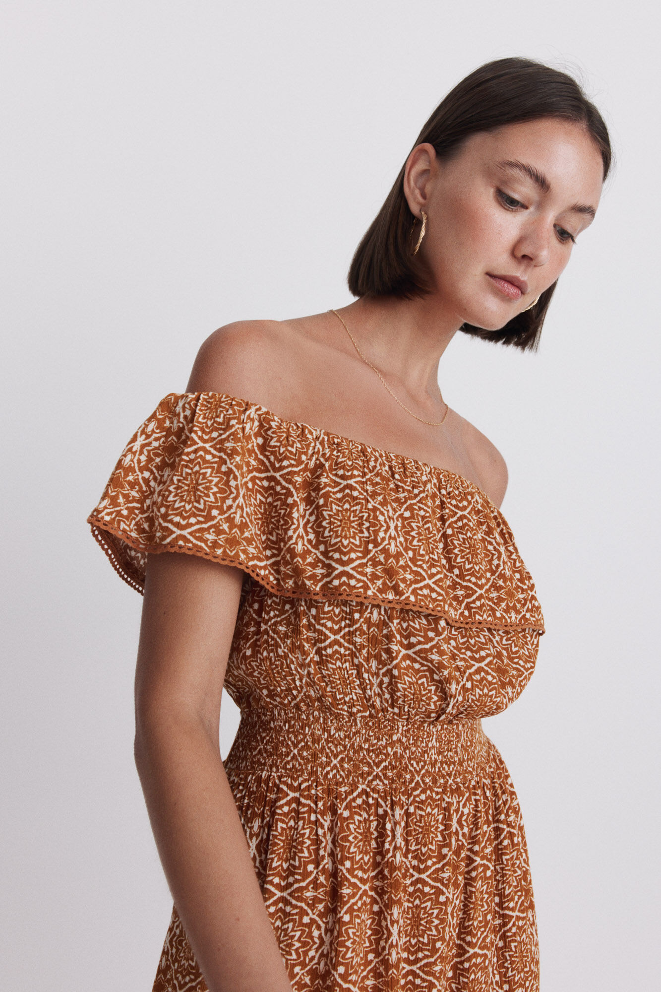 Springfield Vestido palabra de honor estampado