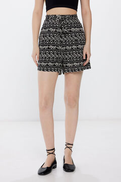 Springfield Shorts fluidos étnicos negro