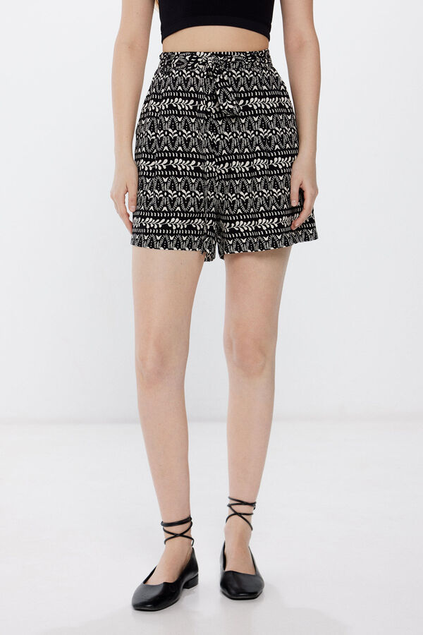 Springfield Shorts fluidos étnicos negro