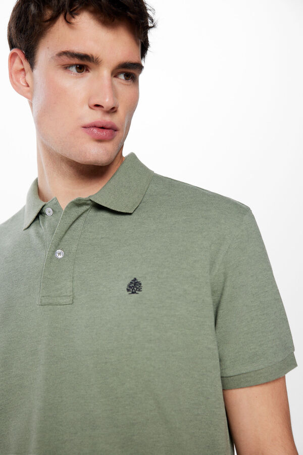 Springfield Polo piqué tejido fantasía verde