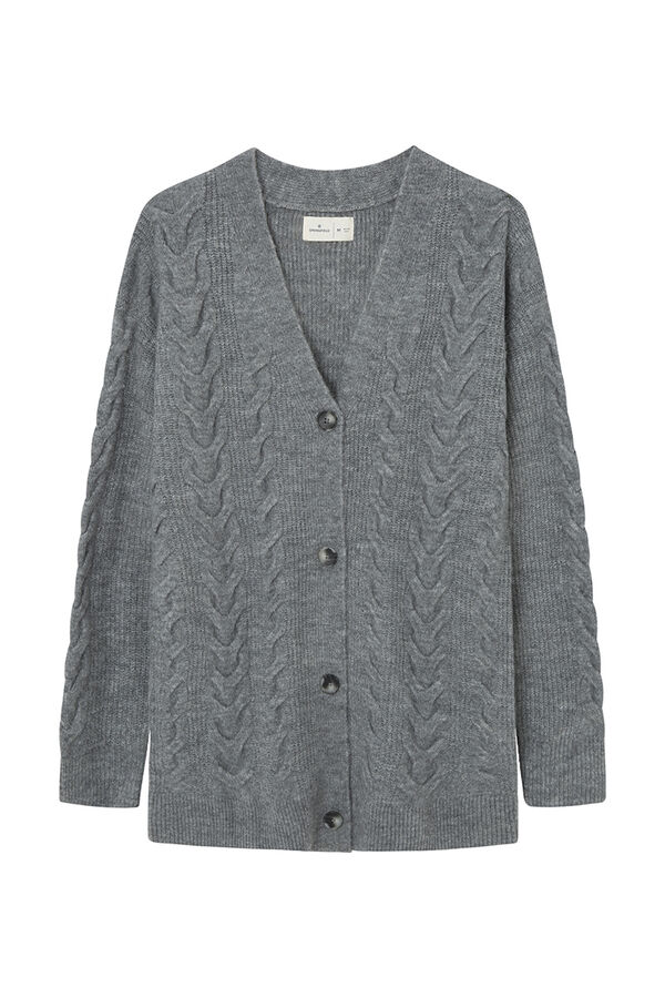 Springfield Cárdigan cable knit gris