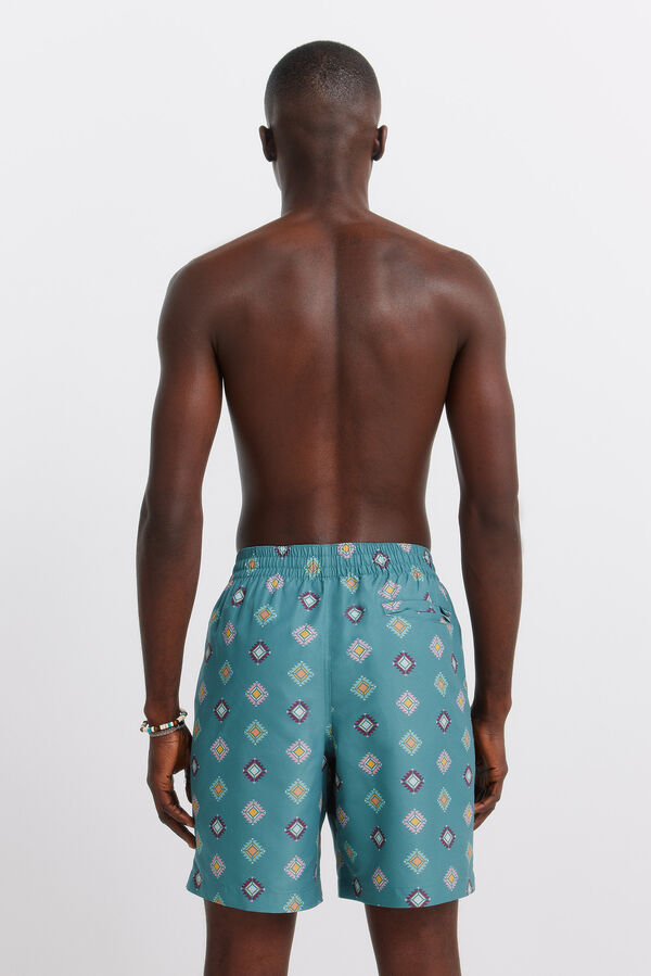 Springfield Traje de ba&ntilde;o estampado &eacute;tnico azul