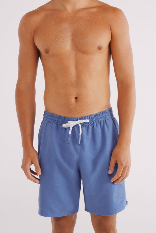 Springfield Bañador liso logo Springfield azul tinta