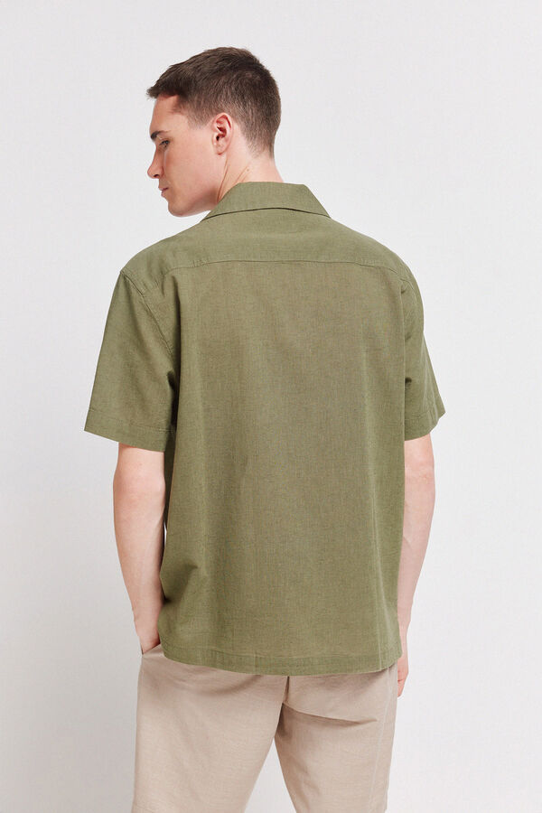Springfield Camisa manga corta de lino kaki