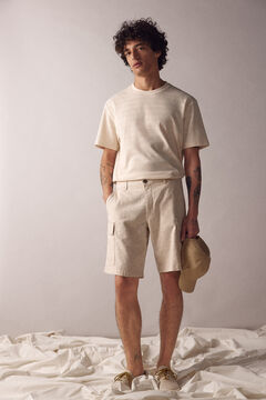 Springfield Bermuda lino cargo comfort fit natural