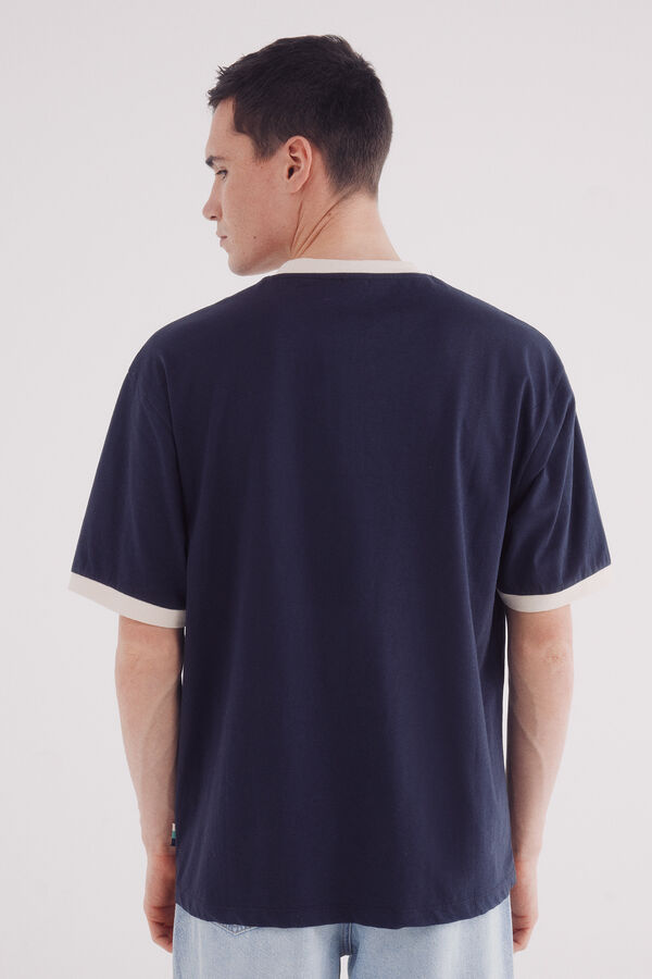 Springfield Playera gang rib contraste azul