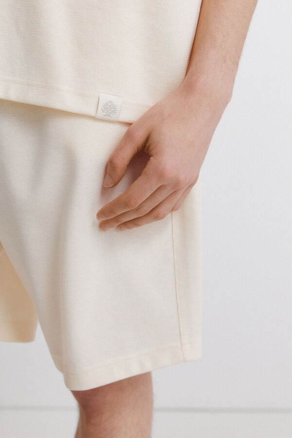 Springfield Bermudas de tela waffle blanco