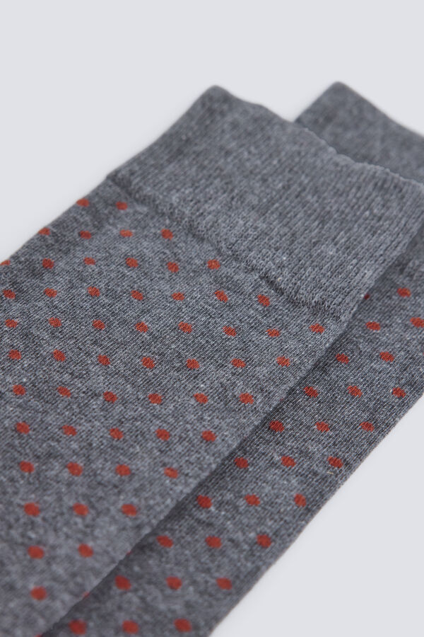 Springfield Calcet&iacute;n largo micro puntos gris