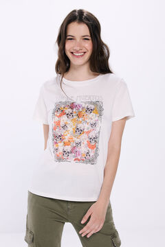 Springfield Playera gráfica "Día de muertos" natural